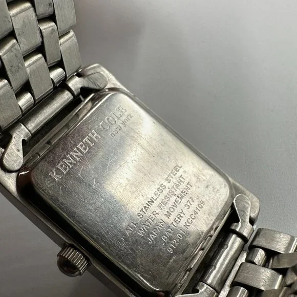 3/$30 Kenneth Cole Watch Women All Stainless Steel 21MM Case New Battery 6.75" - Picture 8 of 12